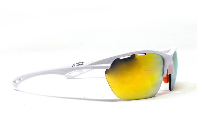 Addictive Gandia C9 Sunglasses by Alejandra Salazar. White/Orange